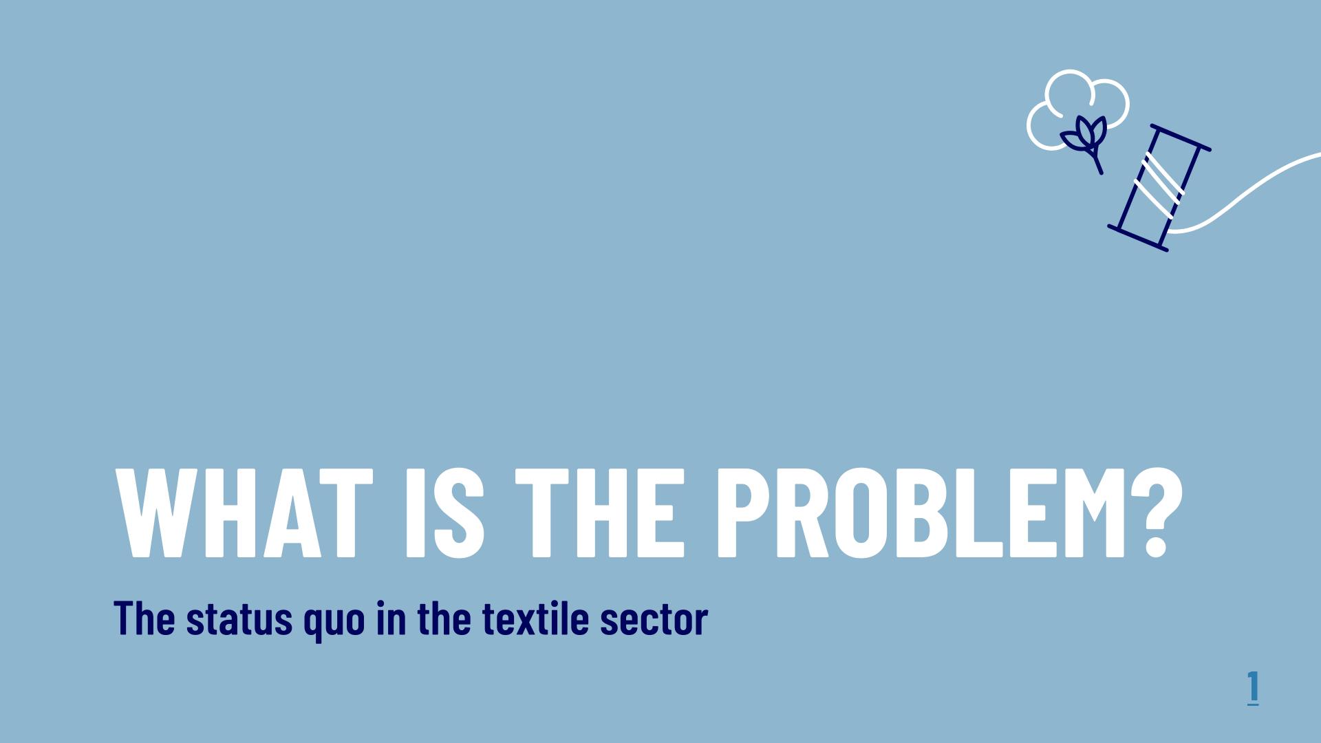 What is the problem? The status quo in the textile sector